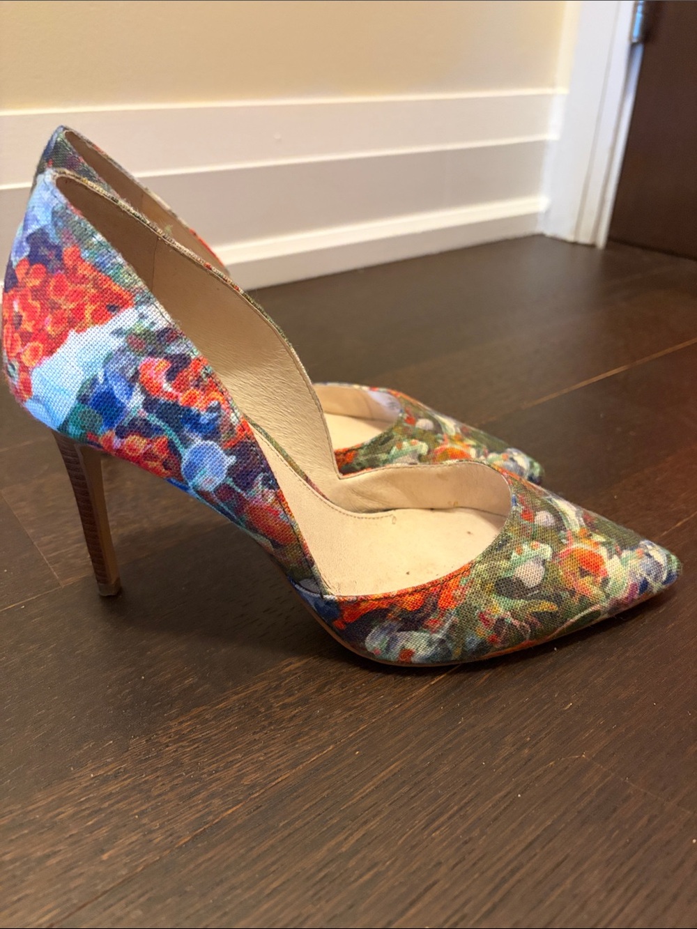 Louise et Cie Floral Pointed-Toe Stiletto Pumps - Red, Blue, Green